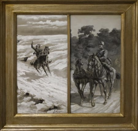 Italo Cenni — Coppia di scene equestri